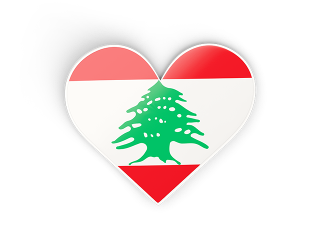 Heart sticker. Download flag icon of Lebanon at PNG format