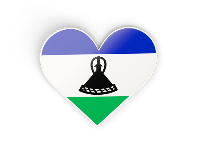 Heart sticker. Download flag icon of Lesotho at PNG format