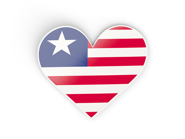 Heart sticker. Download flag icon of Liberia at PNG format