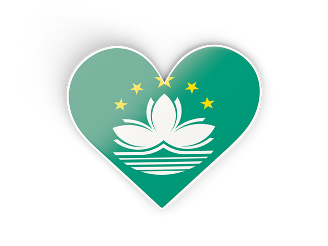 Heart sticker. Download flag icon of Macao at PNG format