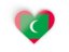 Maldives. Heart sticker. Download icon.