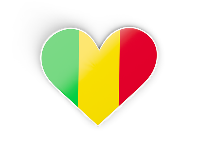 Heart sticker. Download flag icon of Mali at PNG format