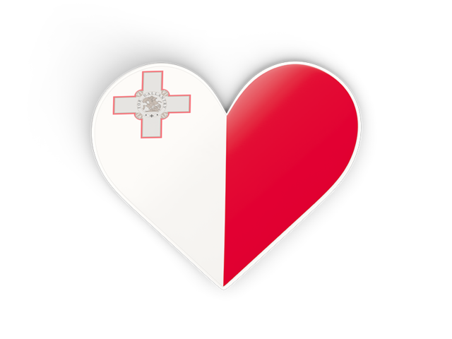 Heart sticker. Download flag icon of Malta at PNG format