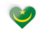 Mauritania. Heart sticker. Download icon.