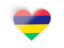 Mauritius. Heart sticker. Download icon.