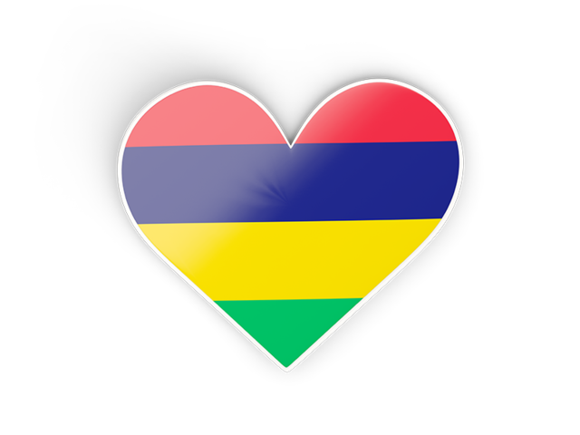 Heart sticker. Download flag icon of Mauritius at PNG format