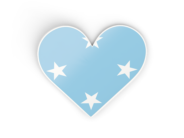 Heart sticker. Download flag icon of Micronesia at PNG format