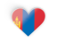 Mongolia. Heart sticker. Download icon.