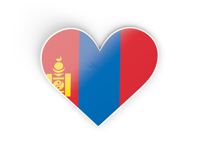 Heart sticker. Download flag icon of Mongolia at PNG format