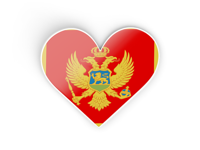 Heart sticker. Download flag icon of Montenegro at PNG format