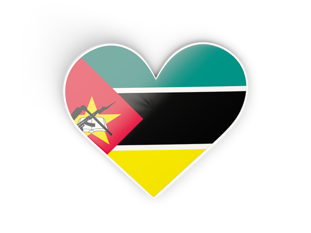 Heart sticker. Download flag icon of Mozambique at PNG format