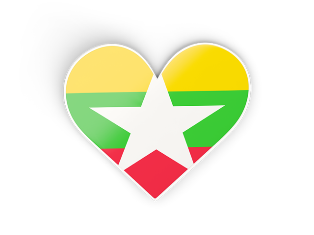 Heart sticker. Download flag icon of Myanmar at PNG format