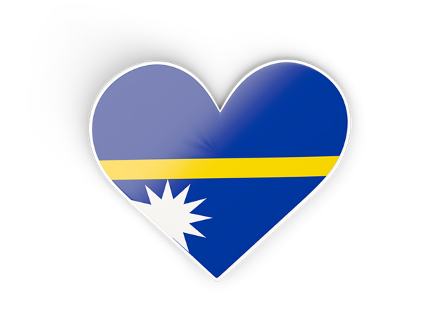 Наклейка в форме сердца. Скачать флаг. Науру