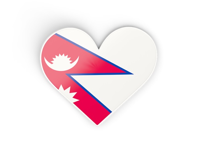 Наклейка в форме сердца. Скачать флаг. Непал