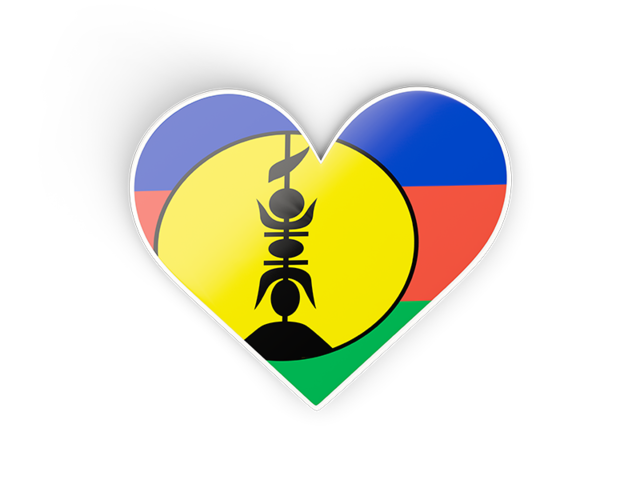 Heart sticker. Download flag icon of New Caledonia at PNG format