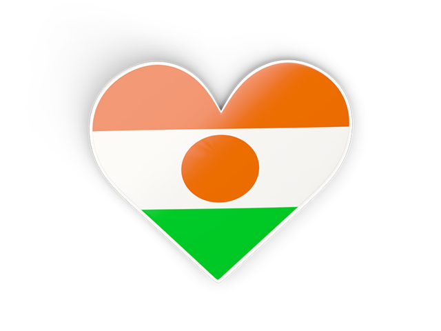 Heart sticker. Download flag icon of Niger at PNG format