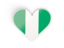 Nigeria. Heart sticker. Download icon.