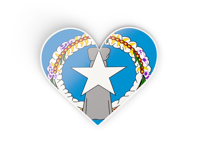 Heart sticker. Download flag icon of Northern Mariana Islands at PNG format