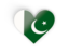 Pakistan. Heart sticker. Download icon.