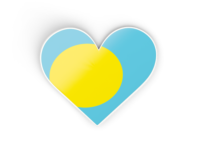 Heart sticker. Download flag icon of Palau at PNG format