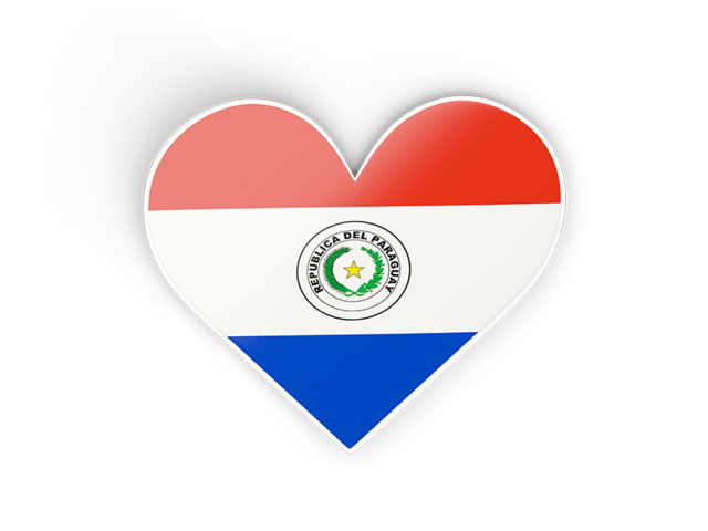 Наклейка в форме сердца. Скачать флаг. Парагвай