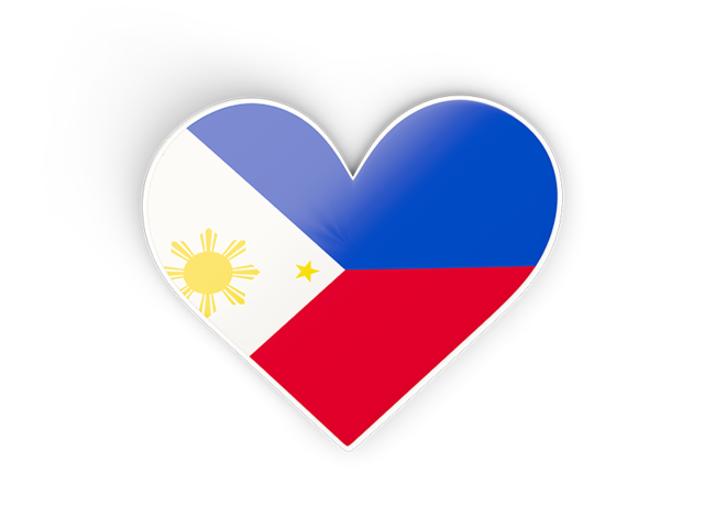 Наклейка в форме сердца. Скачать флаг. Филиппины