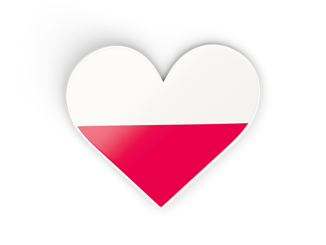 Heart sticker. Download flag icon of Poland at PNG format