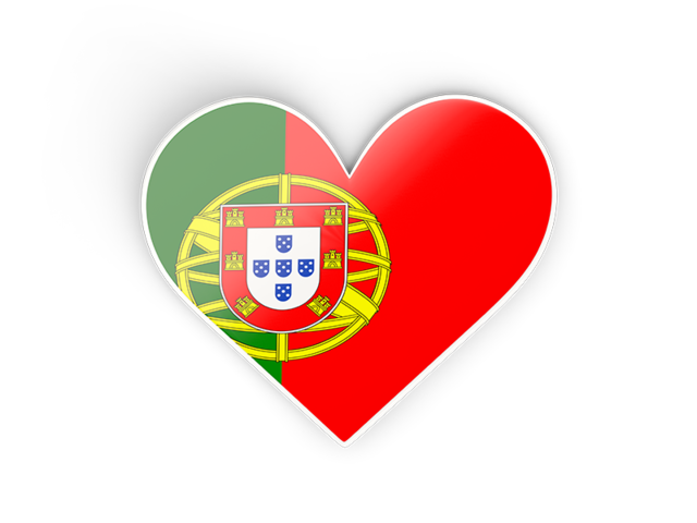 Наклейка в форме сердца. Скачать флаг. Португалия
