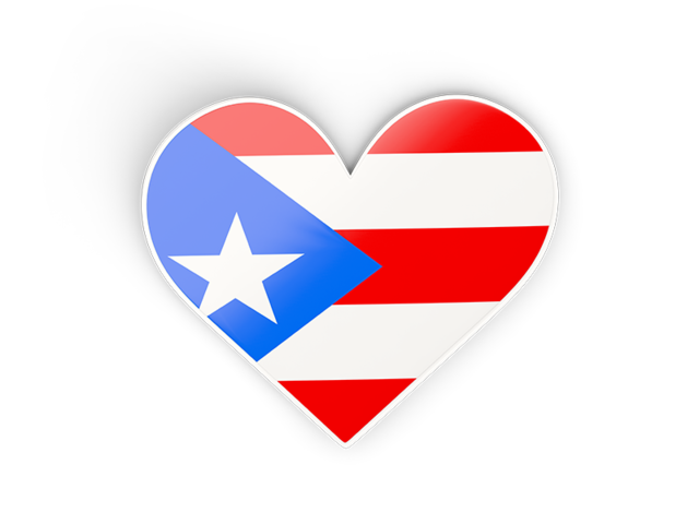 Наклейка в форме сердца. Скачать флаг. Пуэрто-Рико