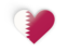 Qatar. Heart sticker. Download icon.