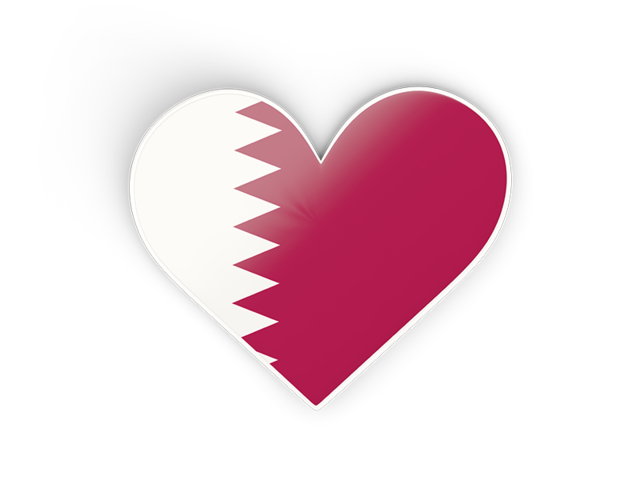 Наклейка в форме сердца. Скачать флаг. Катар