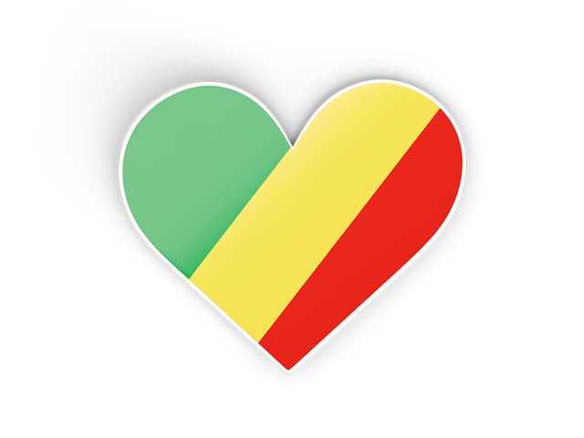 Наклейка в форме сердца. Скачать флаг. Республика Конго