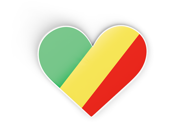 Heart sticker. Illustration of flag of Republic of the Congo