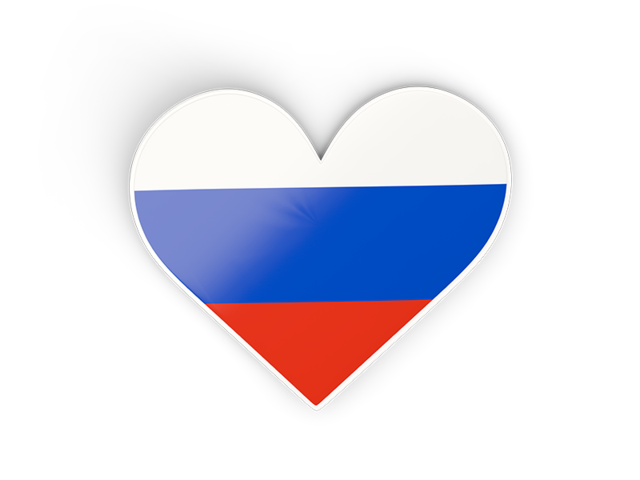 Наклейка в форме сердца. Скачать флаг. Россия