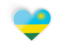 Rwanda. Heart sticker. Download icon.