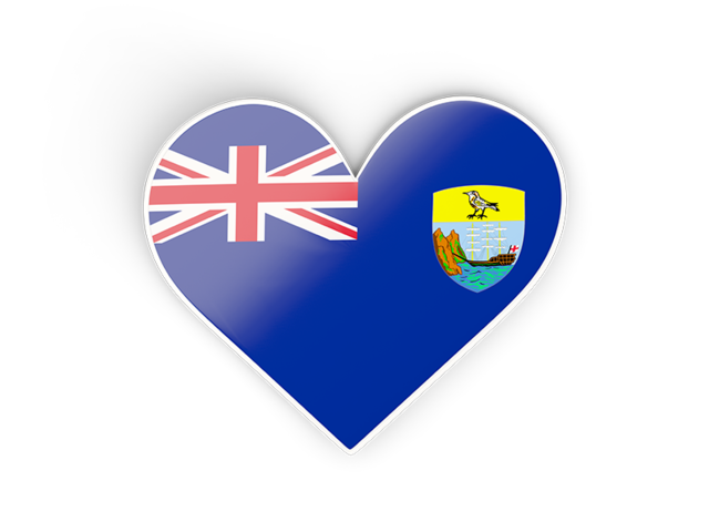 Наклейка в форме сердца. Скачать флаг. Острова Святой Елены, Вознесения и Тристан-да-Кунья