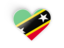 Saint Kitts and Nevis. Heart sticker. Download icon.