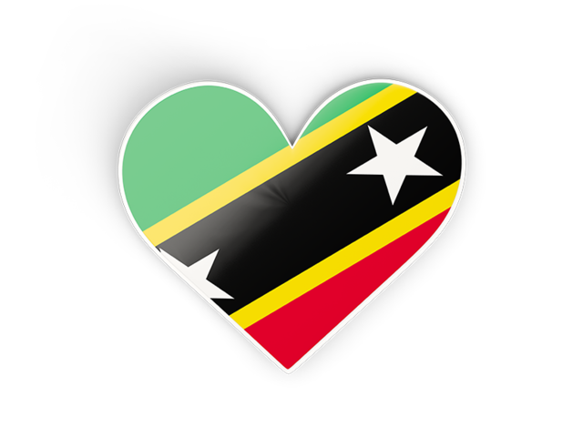 Heart sticker. Download flag icon of Saint Kitts and Nevis at PNG format