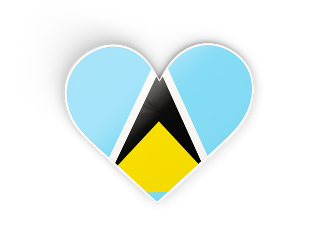 Heart sticker. Download flag icon of Saint Lucia at PNG format