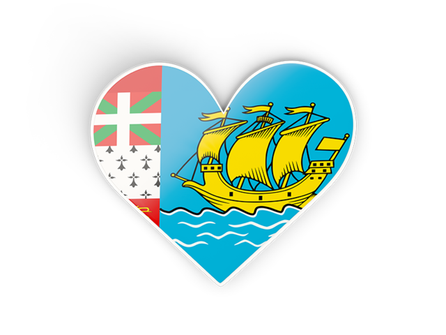 Heart sticker. Download flag icon of Saint Pierre and Miquelon at PNG format