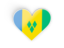 Saint Vincent and the Grenadines. Heart sticker. Download icon.