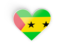 Sao Tome and Principe. Heart sticker. Download icon.