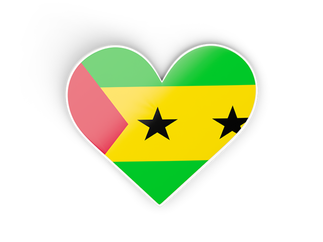 Heart sticker. Download flag icon of Sao Tome and Principe at PNG format