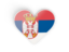 Сербия. Наклейка в форме сердца. Скачать иллюстрацию.