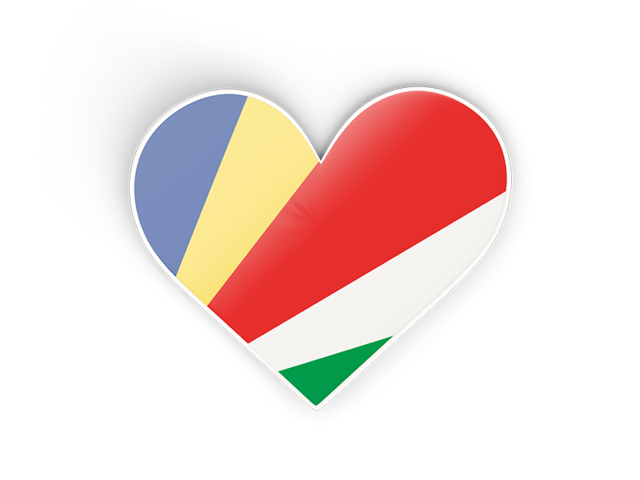 Heart sticker. Download flag icon of Seychelles at PNG format