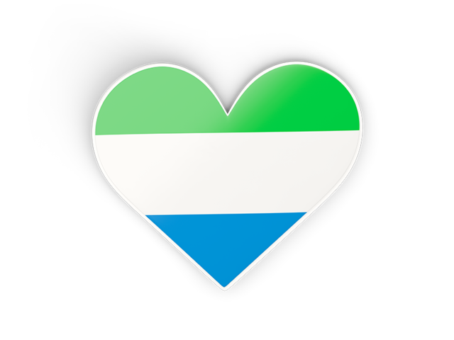 Heart sticker. Download flag icon of Sierra Leone at PNG format