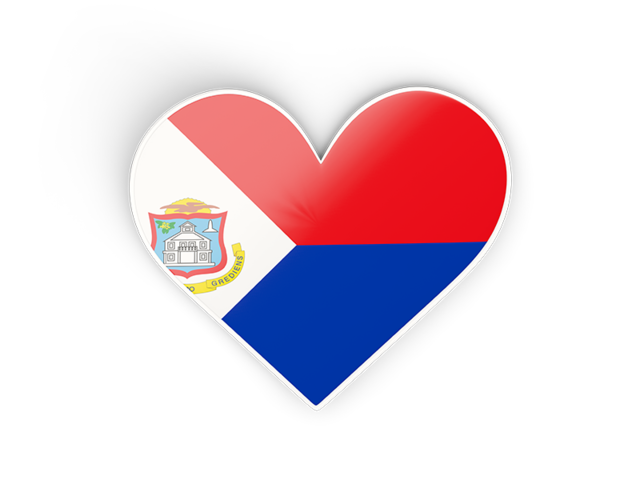 Heart sticker. Download flag icon of Sint Maarten at PNG format