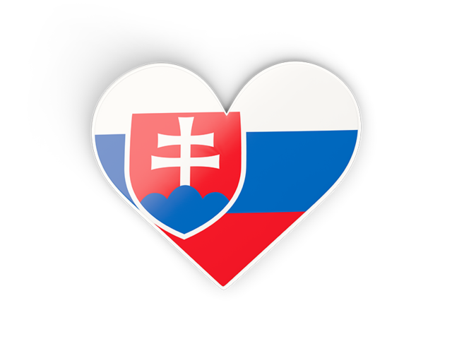 Наклейка в форме сердца. Скачать флаг. Словакия