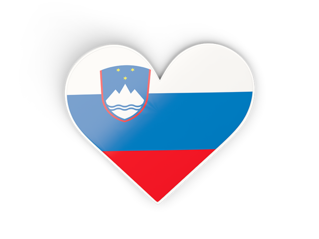 Наклейка в форме сердца. Скачать флаг. Словения