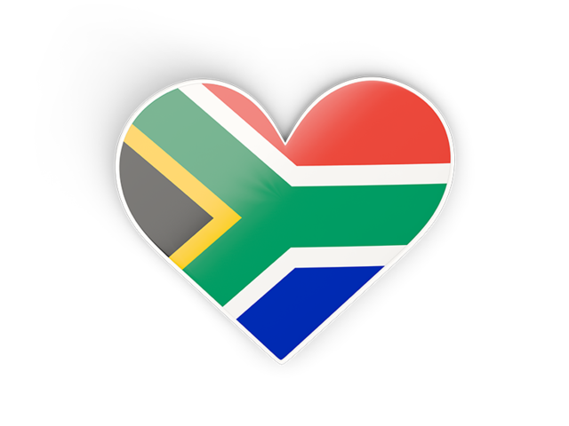 South Africa Flag In Heart I Love My Country Sign Stock Vector ...